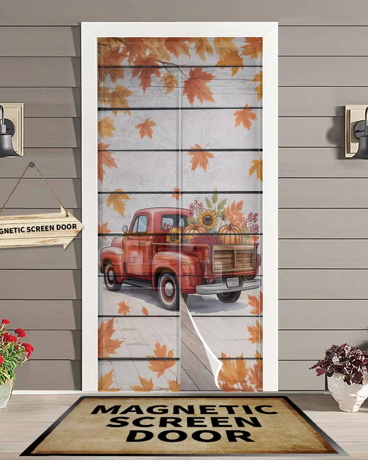Осенний тыквенный грузовик, деревянная магнитная дверная занавеска для гостиной, спальни, дома, антимоскитная занавеска для двери 
Осенний тыквенный грузовик, деревянная магнитная дверная занавеска для гостиной, спальни, дома, антимоскитная занавеска для двери