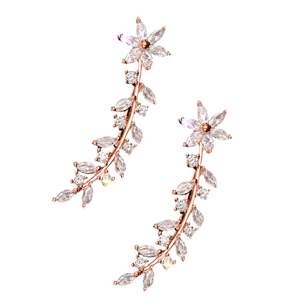 1Pair Leaf Flower Ear Climber Earrings for Women Tiny Full Diamond Inlaid Lightweight Comfortable Non Piercing Cuff Earrings
1Pair Leaf Flower Ear Climber Earrings for Women Tiny Full Diamond Inlaid Lightweight Comfortable Non Piercing Cuff Earrings
