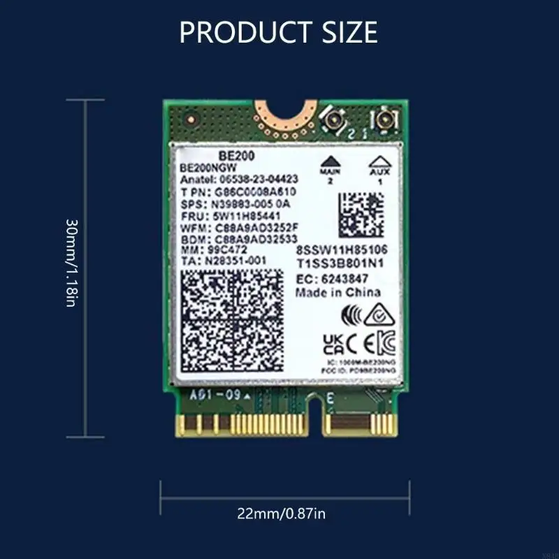 N84B WiFi 7 BE200 BE200NGW WLAN Card WiFi7 Three Band Networking Adapter 8774Mbps Fast Speed Enhances PC Connection
N84B WiFi 7 BE200 BE200NGW WLAN Card WiFi7 Three Band Networking Adapter 8774Mbps Fast Speed Enhances PC Connection