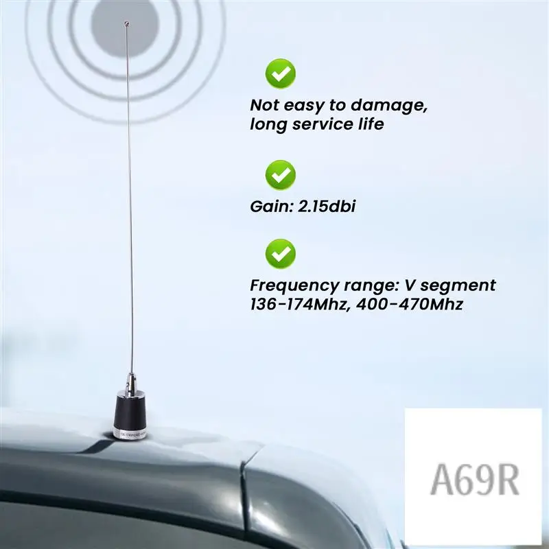 A69R-Car NMO Antenna VHF UHF 144/430Mhz Dual Band High Gain Antenna With RG58 Feeder Cable Car Intercom Antenna
A69R-Car NMO Antenna VHF UHF 144/430Mhz Dual Band High Gain Antenna With RG58 Feeder Cable Car Intercom Antenna