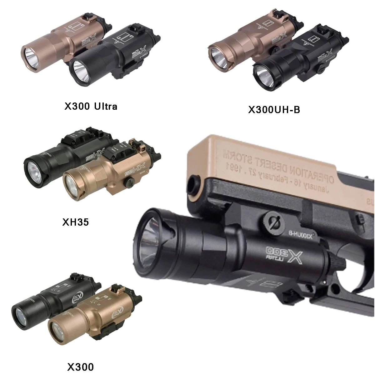 Tactical Surefire Weapon Light X300 Ultra X300U X300UH-B X300V XH35 LED Flashlight Pistol Gun Hunting Glock 17 19 CZ-75 Lamp
Tactical Surefire Weapon Light X300 Ultra X300U X300UH-B X300V XH35 LED Flashlight Pistol Gun Hunting Glock 17 19 CZ-75 Lamp