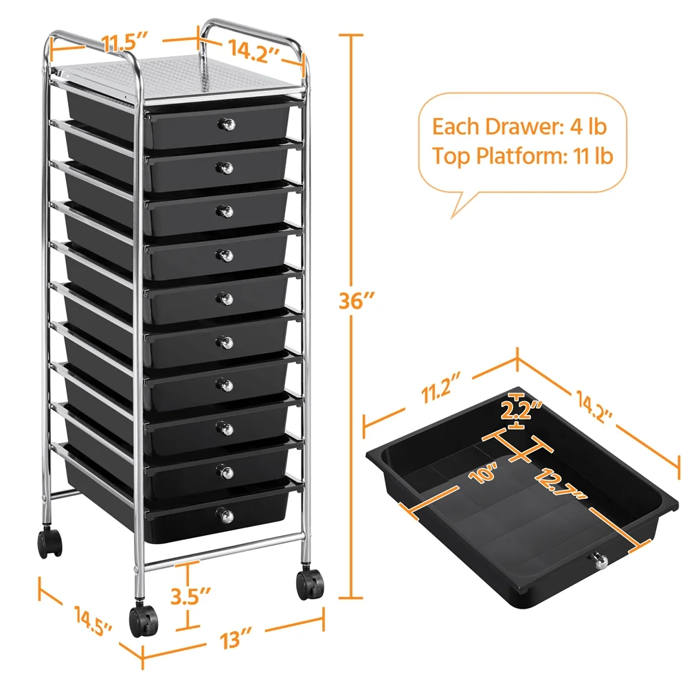 10Drawer Storage Cart Rolling Organizer Unit With Wheels Mobile Utility Trolley With Steel Frame For Home Office, Makeup, Craft
10Drawer Storage Cart Rolling Organizer Unit With Wheels Mobile Utility Trolley With Steel Frame For Home Office, Makeup, Craft