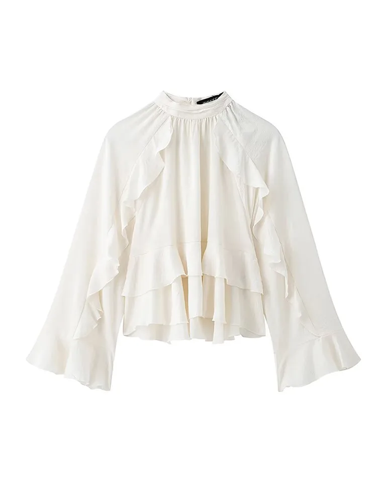 Ruffle Edge Shirt For Women Korean Single Breasted O-neck Fairy Crop Tops Casual Loose Knit Jumper Spring 2025 New Chic Blouse
Ruffle Edge Shirt For Women Korean Single Breasted O-neck Fairy Crop Tops Casual Loose Knit Jumper Spring 2025 New Chic Blouse