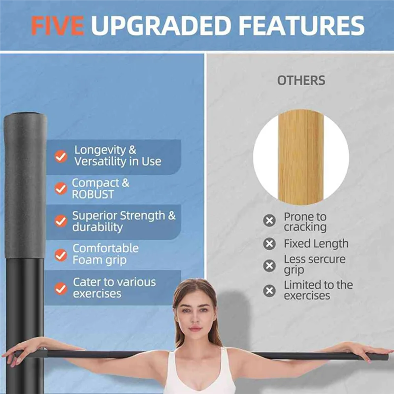 A12E-Yoga Stick 5 Ft Sturdy Steel Adjustable Stretching Stick For Mobility, Flexibility And Balance Versatile Exercise Stick
A12E-Yoga Stick 5 Ft Sturdy Steel Adjustable Stretching Stick For Mobility, Flexibility And Balance Versatile Exercise Stick