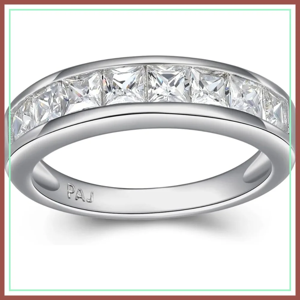 Classic Channel-Set Princess Cut CZ Wedding Ring, Stackable Band for Women Size 5-9
Classic Channel-Set Princess Cut CZ Wedding Ring, Stackable Band for Women Size 5-9