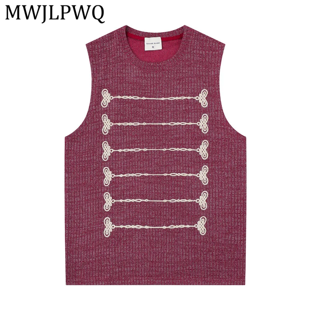 MWJLPWQ Summer High Street Men's Knitted Vest Sporty Vibe Embroidered Deseign Round-Neck Sleeveless Loose Casual Tops 16417
MWJLPWQ Summer High Street Men's Knitted Vest Sporty Vibe Embroidered Deseign Round-Neck Sleeveless Loose Casual Tops 16417