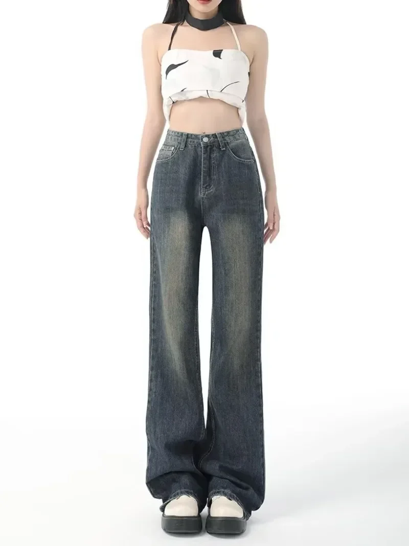 Retro Slightly Flared Jeans Women's Spring Summer Street Wash Design Wide Leg Pants Women High Waist Slim Short Extra Long Pants
Retro Slightly Flared Jeans Women's Spring Summer Street Wash Design Wide Leg Pants Women High Waist Slim Short Extra Long Pants