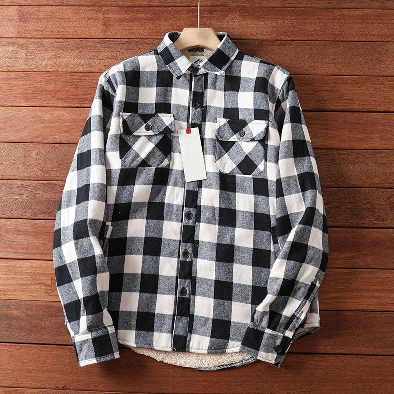White Black Fleece Plaid Shirt Jacket Men 2023 Winter New Mens Warm Flannel Checkered Shirts Mens Casual Button Up Chemise Homme
White Black Fleece Plaid Shirt Jacket Men 2023 Winter New Mens Warm Flannel Checkered Shirts Mens Casual Button Up Chemise Homme