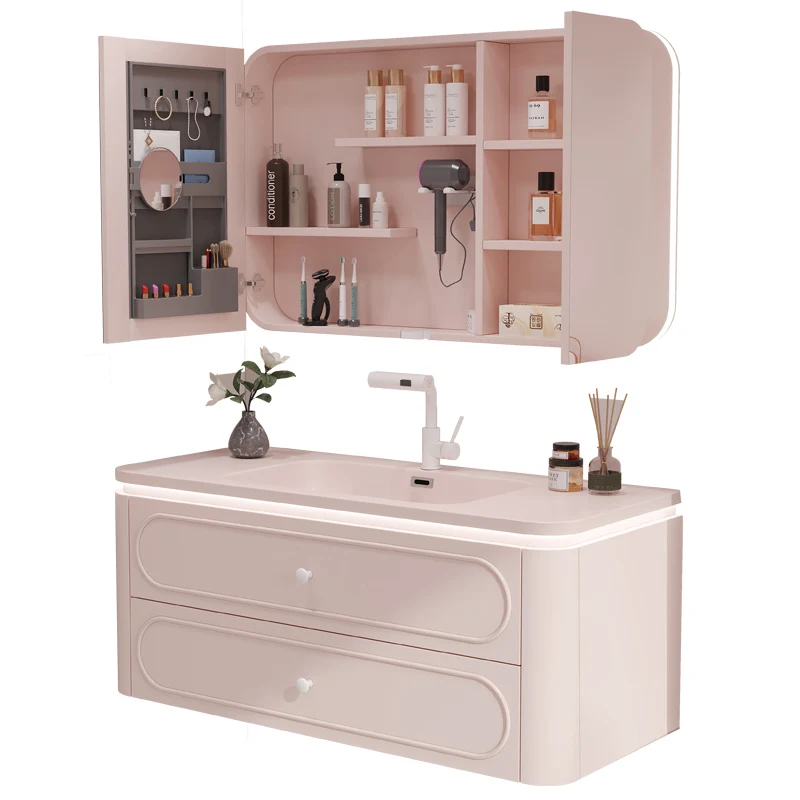 *Pink paint smart bathroom cabinet French cream wind toilet washstand combination
*Pink paint smart bathroom cabinet French cream wind toilet washstand combination