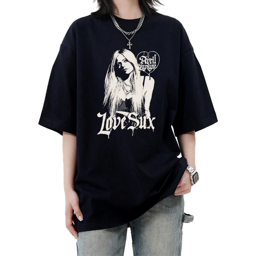High Quality Avril Lavigne Love Sux Album short sleeve T-shirts New Unisex vintage Oversized Tops Men Women 100% Cotton T shirt
High Quality Avril Lavigne Love Sux Album short sleeve T-shirts New Unisex vintage Oversized Tops Men Women 100% Cotton T shirt