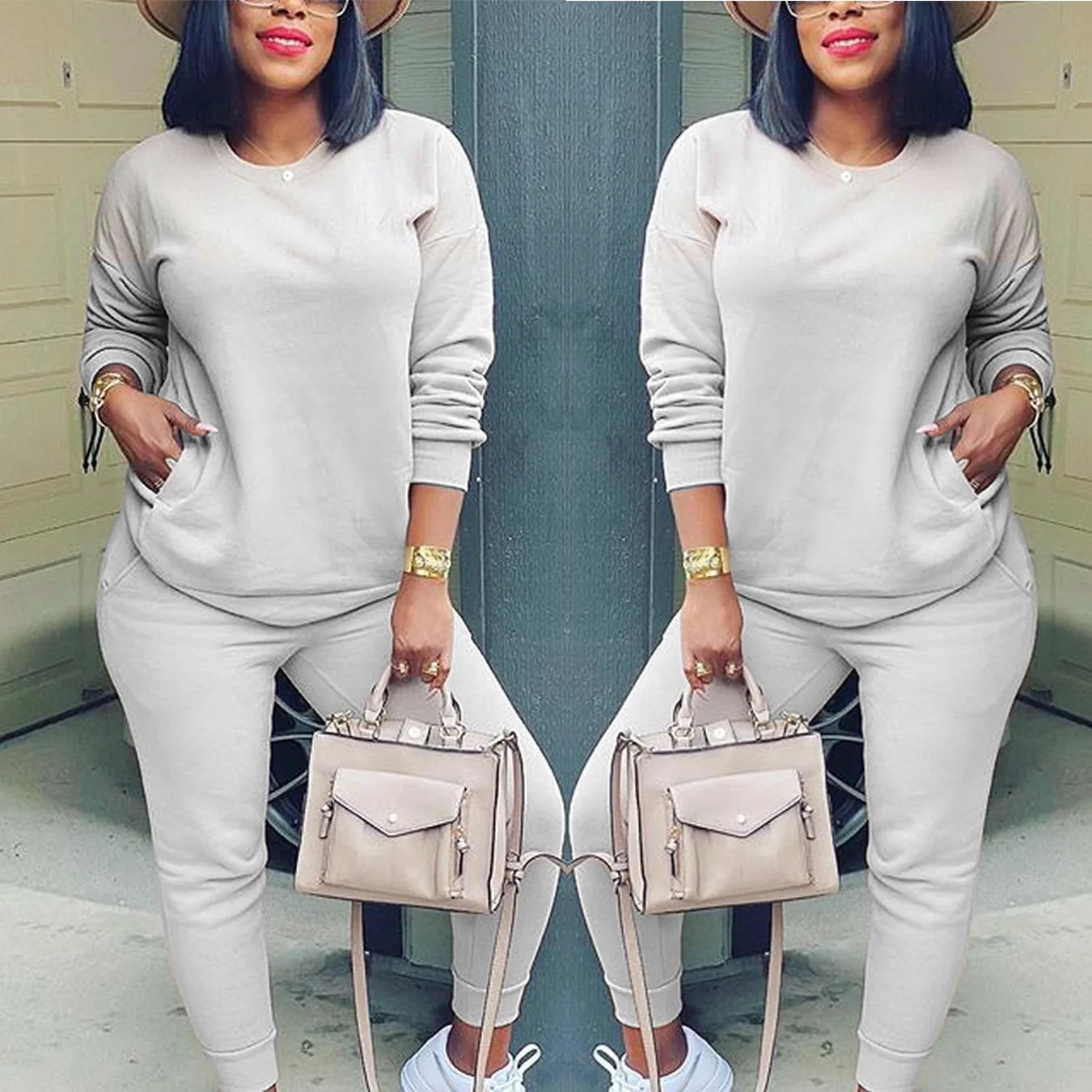 TD815 Autumn and Winter Fashion solid-color cotton slimming casual Hoodie Set Two-piece set
TD815 Autumn and Winter Fashion solid-color cotton slimming casual Hoodie Set Two-piece set