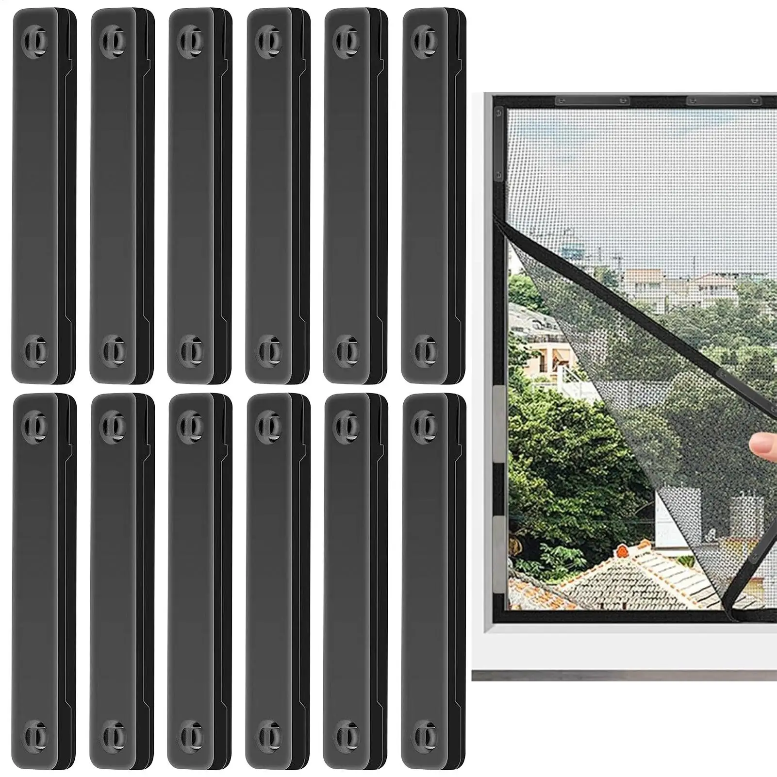 12Pcs Magnetic Window Screen Clip Prevention Insect Door Window Screen Netting Fixation Buckle Free-Drilling Installation Clip
12Pcs Magnetic Window Screen Clip Prevention Insect Door Window Screen Netting Fixation Buckle Free-Drilling Installation Clip