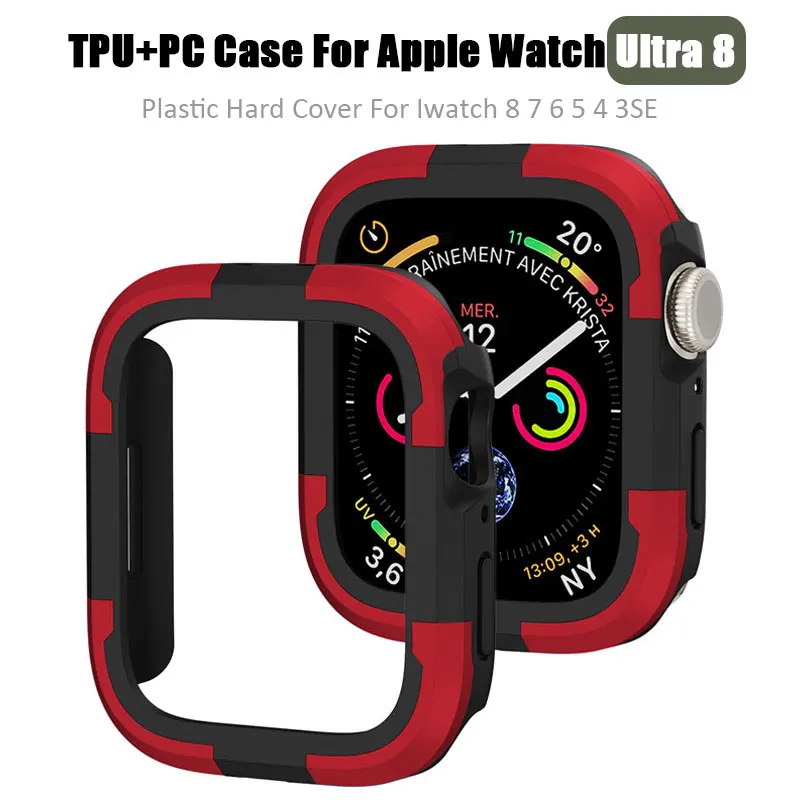 TPU+PC Watchcase Cover for Apple Watch Ultra series 8 7 6 5 4 3SE bumper case 49mm 45mm 41mm 40mm 44mm Accessories Rubber frame
TPU+PC Watchcase Cover for Apple Watch Ultra series 8 7 6 5 4 3SE bumper case 49mm 45mm 41mm 40mm 44mm Accessories Rubber frame