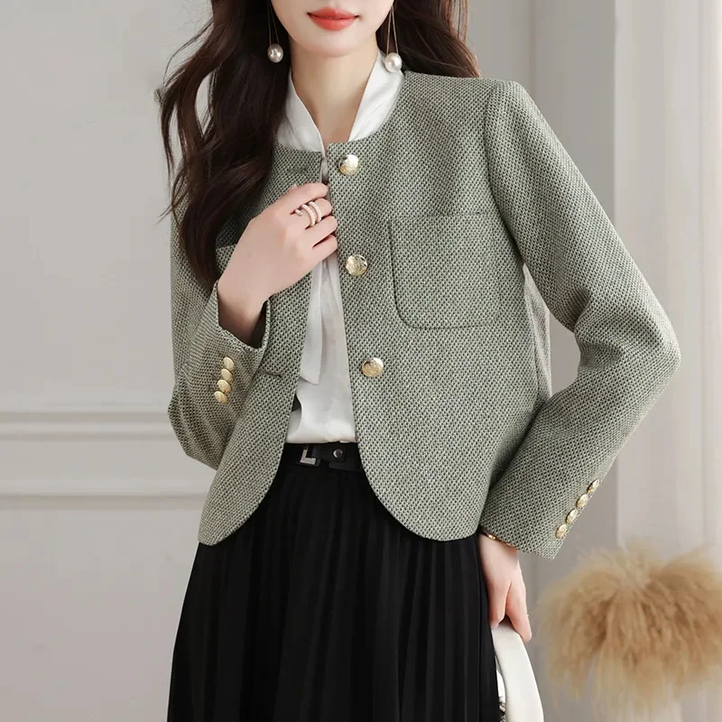 2024 Women Long Sleeved Tops Coat Spring Autumn Female Round Neck Leisure Jacket Ladies A Socialite Short Versatile Outerwear
2024 Women Long Sleeved Tops Coat Spring Autumn Female Round Neck Leisure Jacket Ladies A Socialite Short Versatile Outerwear