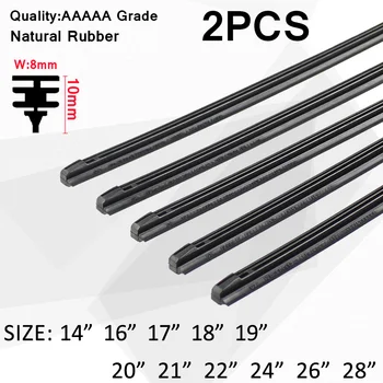 2pcs Car Wiper Blades Windscreen Vehicle Insert Rubber Strip (Refill) 8mm Soft 14