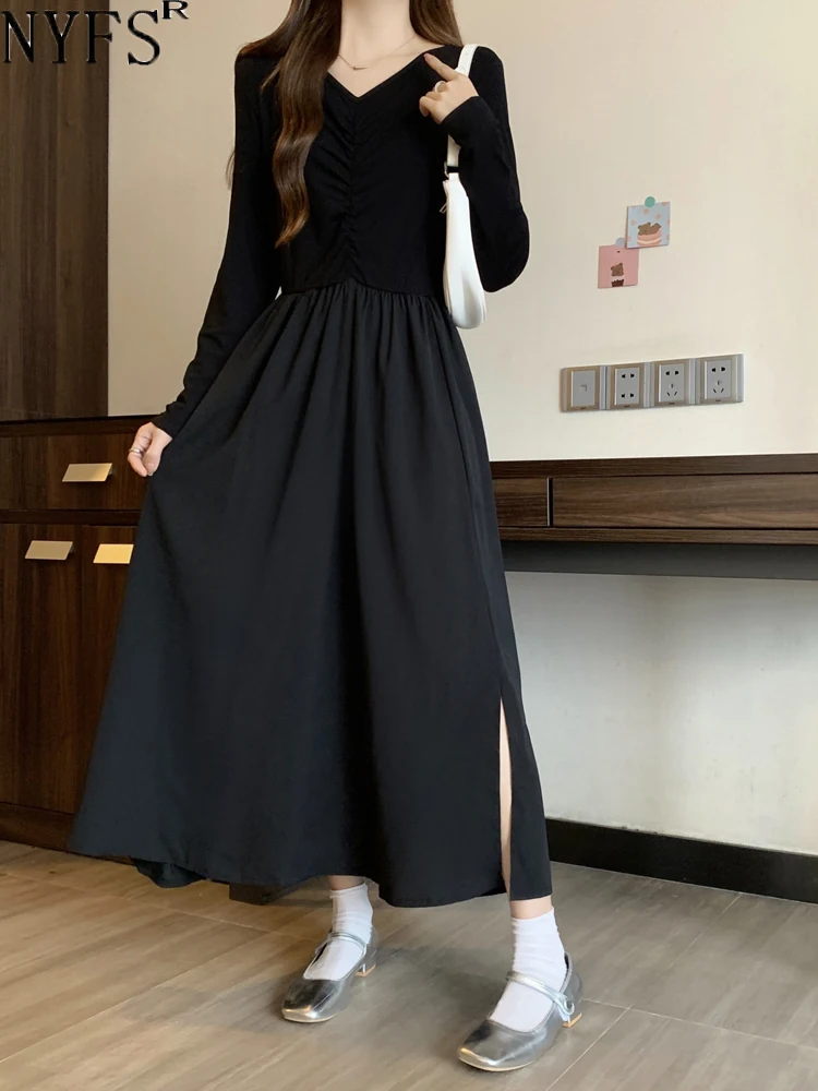 NYFS 2023 Autumn Winter New Korean Velvet Thickening Womens Dresses Vestidos Robe Elbise Loose Plus Size V-Neck Long Dress
NYFS 2023 Autumn Winter New Korean Velvet Thickening Womens Dresses Vestidos Robe Elbise Loose Plus Size V-Neck Long Dress