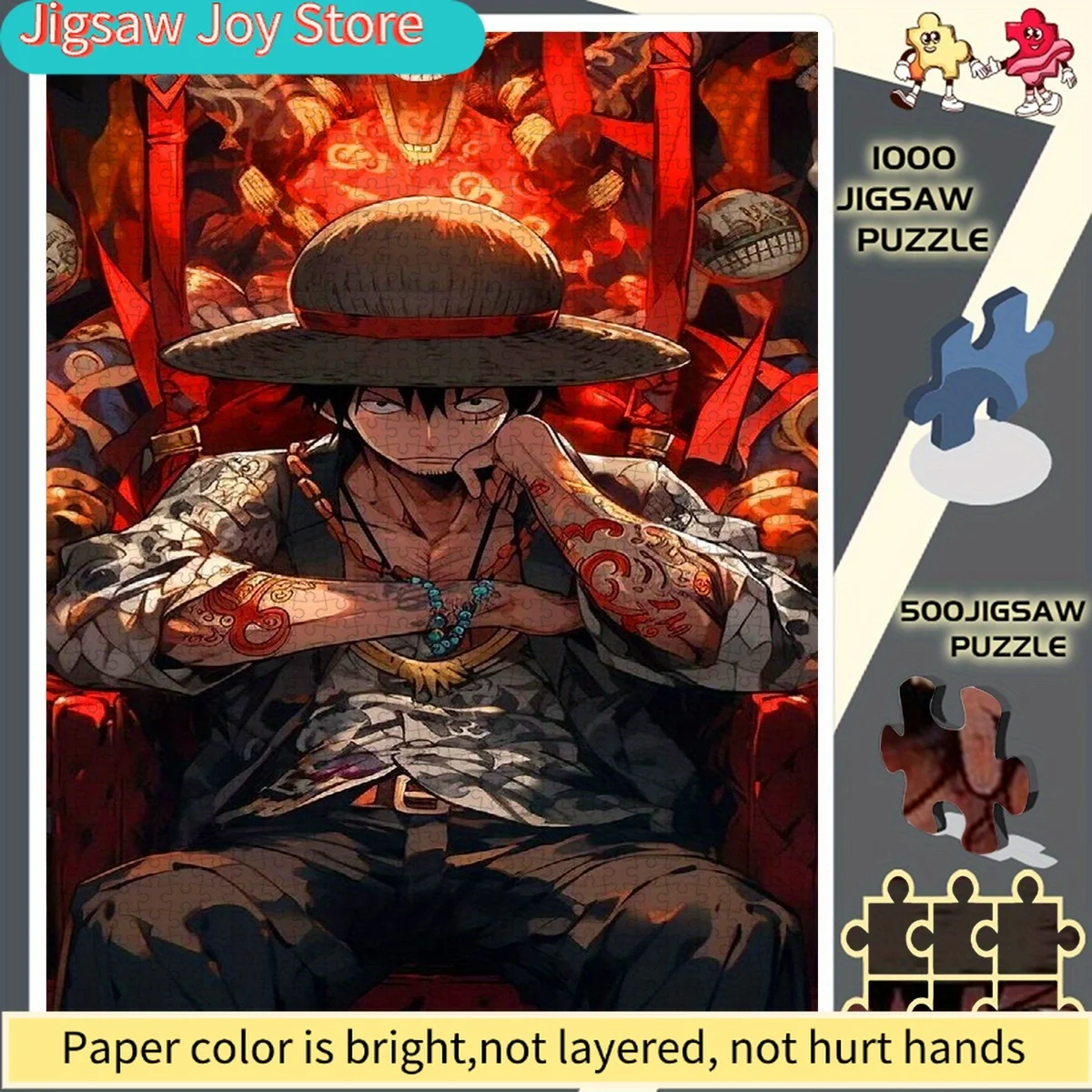 Domineering Luffy on The Throne Tattoo Domineering Frameless Enthusiast'S Perfect Choice Paper Puzzle - Educational Puzzle - I
Domineering Luffy on The Throne Tattoo Domineering Frameless Enthusiast'S Perfect Choice Paper Puzzle - Educational Puzzle - I