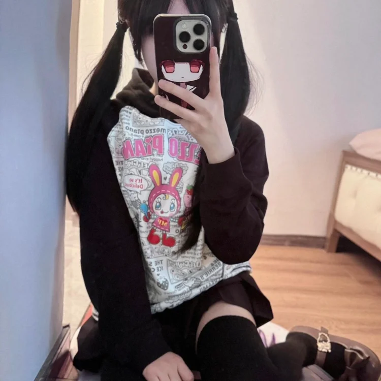 Harajuku Cartoon Print O-neck Sweet Top for Women Y2k E-Girl Street Long Sleeve Coat 2025 Spring New Hoodie Sweatshirts
Harajuku Cartoon Print O-neck Sweet Top for Women Y2k E-Girl Street Long Sleeve Coat 2025 Spring New Hoodie Sweatshirts