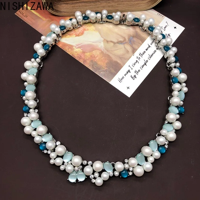 NISHIZAWA Gemstones Pearls Necklaces for Women Luxury Palace Style Vintage Jewelry Evening Party Fashion Collares Para Mujer
NISHIZAWA Gemstones Pearls Necklaces for Women Luxury Palace Style Vintage Jewelry Evening Party Fashion Collares Para Mujer