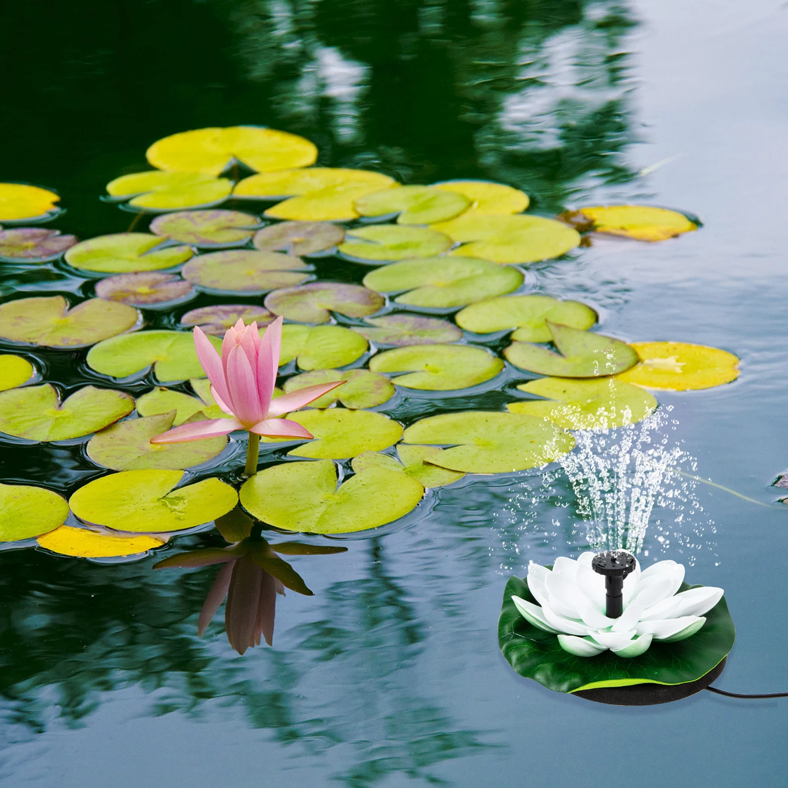 1 set Lotus Fountain Solar Powered Water Pump Decorative Pond Garden Ornaments ABS Material Outdoor Floating Fishpond Landscape
1 set Lotus Fountain Solar Powered Water Pump Decorative Pond Garden Ornaments ABS Material Outdoor Floating Fishpond Landscape