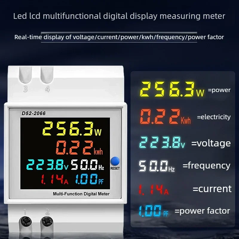 6IN1 Din Rail AC Monitor 110V 220V 380V 100A Voltage Current Power Factor Active KWH Electric Energy Frequency Meter
6IN1 Din Rail AC Monitor 110V 220V 380V 100A Voltage Current Power Factor Active KWH Electric Energy Frequency Meter