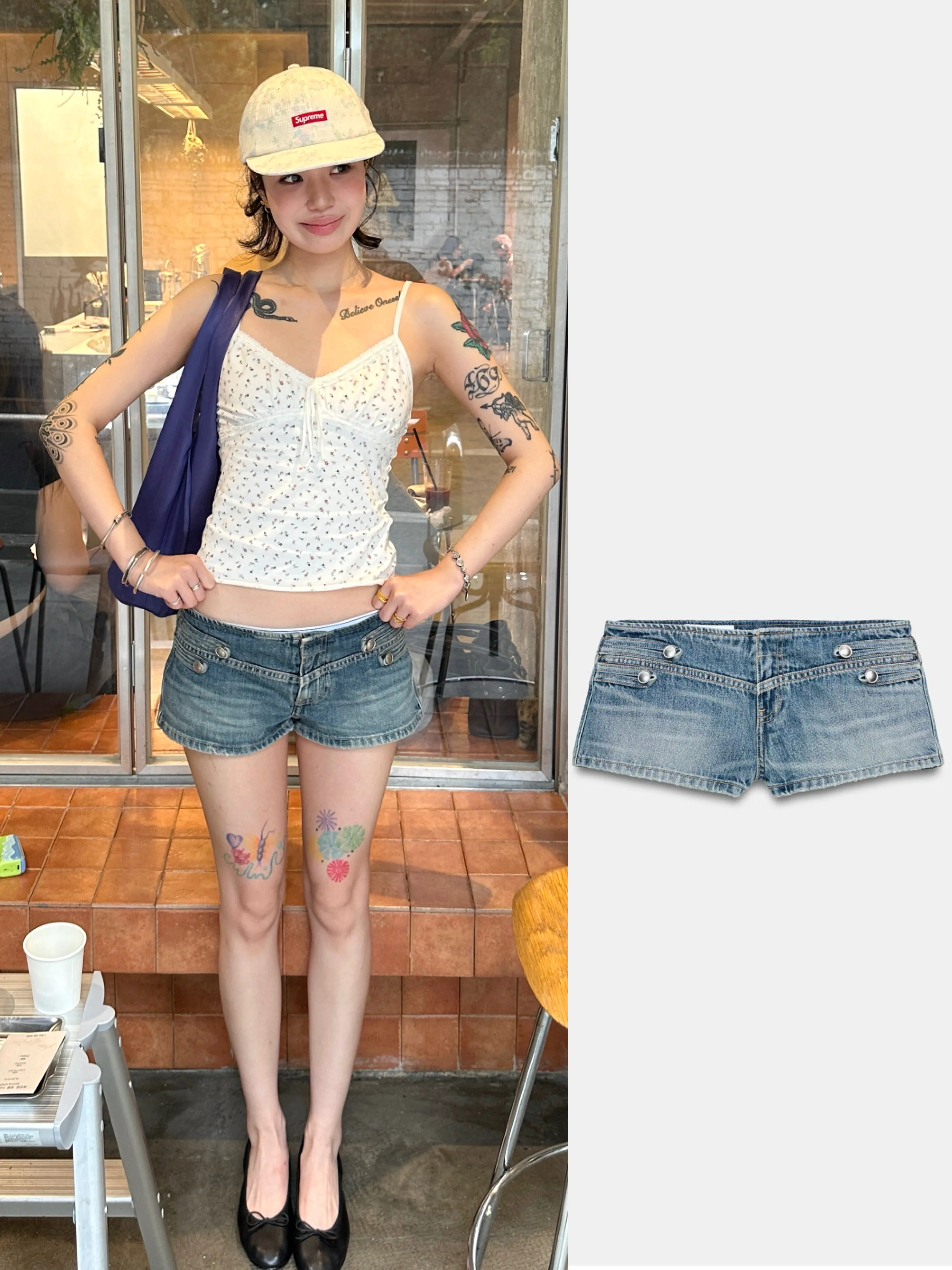 Low Waist Slim Fit Distressed Denim Shorts Retro Button Details Super Lengthening And Slimming Effect Casual Hot Pants
Low Waist Slim Fit Distressed Denim Shorts Retro Button Details Super Lengthening And Slimming Effect Casual Hot Pants