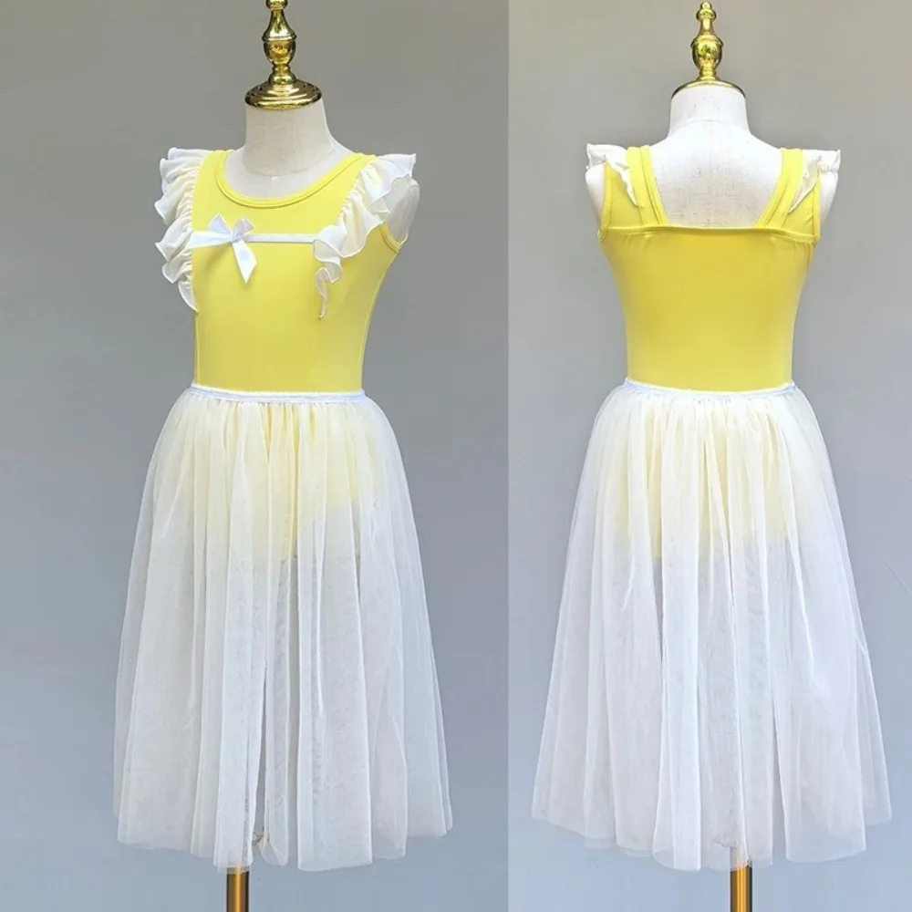 Детское платье для танцев без рукавов с бантом, балетное платье, сетчатое шифоновое платье-комбинезон с юбкой, гимнастический костюм для современного и лирического танца
Детское платье для танцев без рукавов с бантом, балетное платье, сетчатое шифоновое платье-комбинезон с юбкой, гимнастический костюм для современного и лирического танца