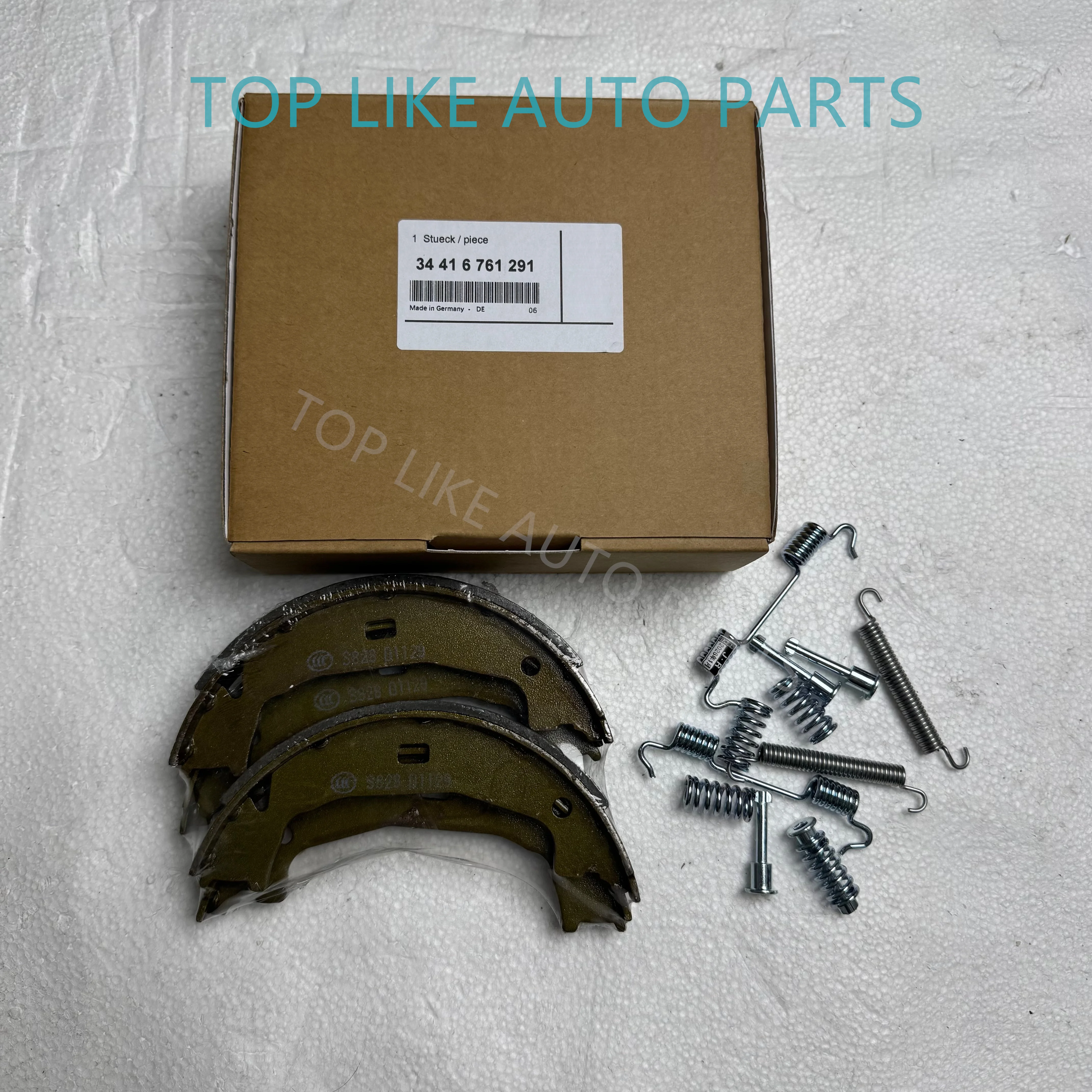 1PC OEM 34416761291 Parking Brake Shoes Handbrake Shoe Set for BMW E46 E90 E91 E92 E93 E81 E82 X3 Z4 E85 320i 325i 120i Z4
1PC OEM 34416761291 Parking Brake Shoes Handbrake Shoe Set for BMW E46 E90 E91 E92 E93 E81 E82 X3 Z4 E85 320i 325i 120i Z4