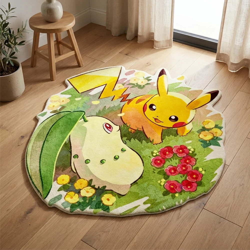 Pokemon Pikachu & Chikorita Anime Area Rug - Cute Floral Print Soft Anti-Slip Floor Mat for Bedroom Living Room Decor
Pokemon Pikachu & Chikorita Anime Area Rug - Cute Floral Print Soft Anti-Slip Floor Mat for Bedroom Living Room Decor