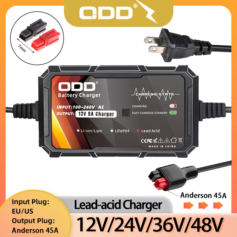 12V 24V 36V 48V lead-acid battery charger for 12V/24V/36V/48V Lead-Acid Battery Pack for Car Battery with Anderson 45A Connector
12V 24V 36V 48V lead-acid battery charger for 12V/24V/36V/48V Lead-Acid Battery Pack for Car Battery with Anderson 45A Connector