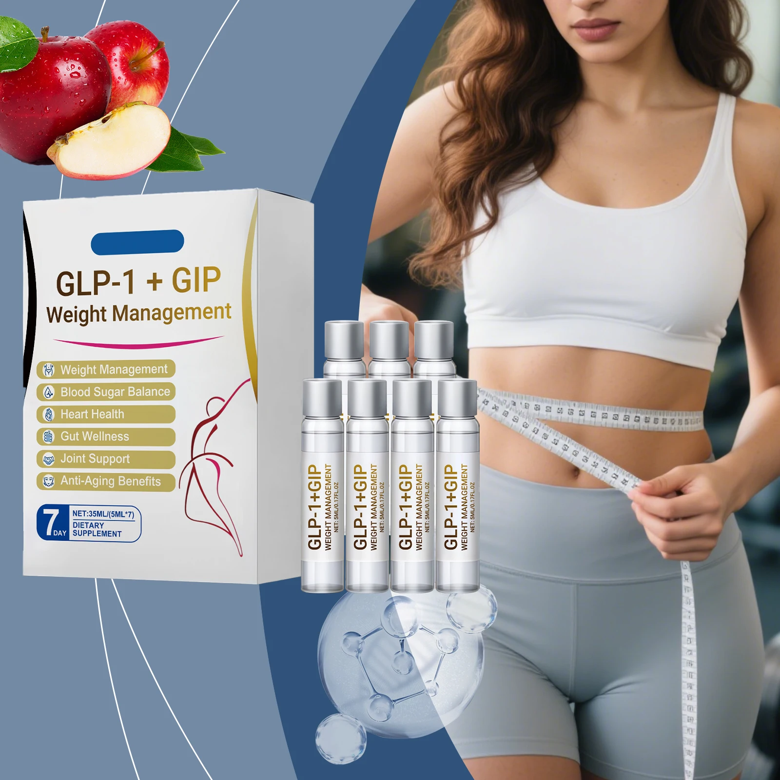 GLP 1 GIP Weight Management Energy Boost Appetite Control Knee Elbow Joint Support Gut Health Care GLP 1 Weight Loss Drops 5ml
GLP 1 GIP Weight Management Energy Boost Appetite Control Knee Elbow Joint Support Gut Health Care GLP 1 Weight Loss Drops 5ml
