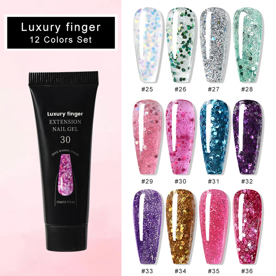 12pcs Poly Gel Lengthening Nails-Red, Purple, Pink Glitter Multi-Color Nail Set for Nail Art Beginners Perfect Gift Girls' Nails
12pcs Poly Gel Lengthening Nails-Red, Purple, Pink Glitter Multi-Color Nail Set for Nail Art Beginners Perfect Gift Girls' Nails