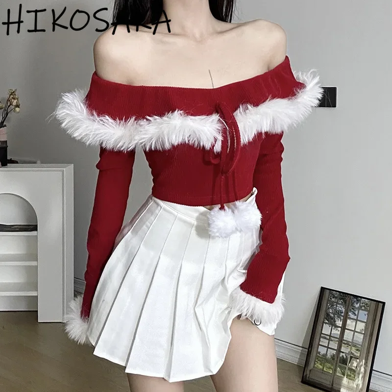 Sweet Chic Furry Patchwork T-shirt Women Off Shoulder Slash Neck Long Sleeve Pull Femme Y2k Aesthetic Punk Knitwear Jumpers
Sweet Chic Furry Patchwork T-shirt Women Off Shoulder Slash Neck Long Sleeve Pull Femme Y2k Aesthetic Punk Knitwear Jumpers