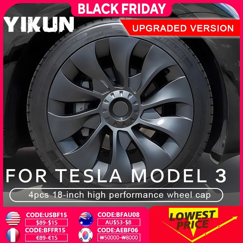 4 шт. крышка ступицы для Tesla Model 3 18 дюймов, сменная крышка колеса, автомобильная крышка с полным ободом, комплекты автомобильных деталей 2018-2023
4 шт. крышка ступицы для Tesla Model 3 18 дюймов, сменная крышка колеса, автомобильная крышка с полным ободом, комплекты автомобильных деталей 2018-2023