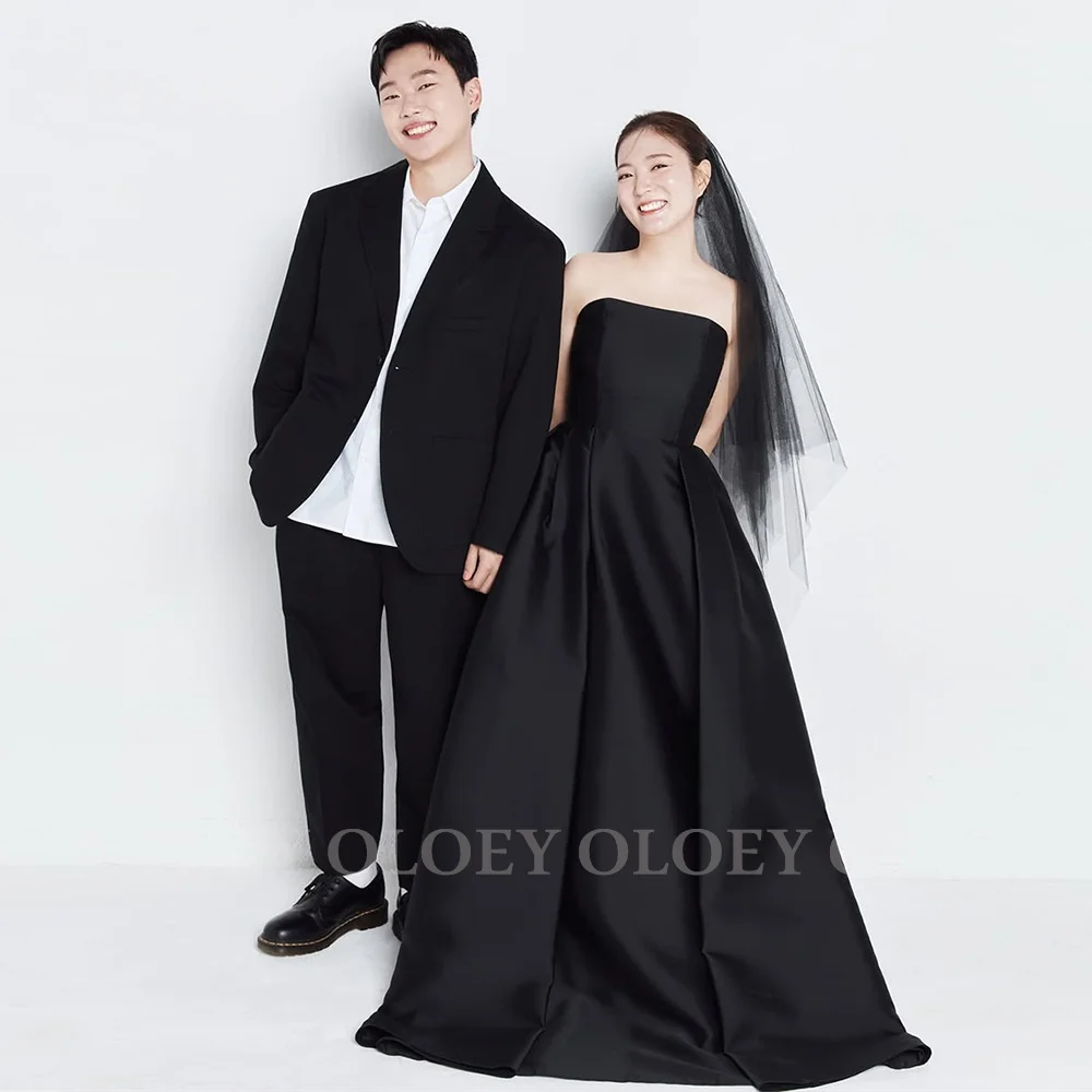 OLOEY Simple Black Prom Dress Korea Photo Shoot Strapless Floor Length Wedding Party Gown Corset Sleeveless Customized
OLOEY Simple Black Prom Dress Korea Photo Shoot Strapless Floor Length Wedding Party Gown Corset Sleeveless Customized
