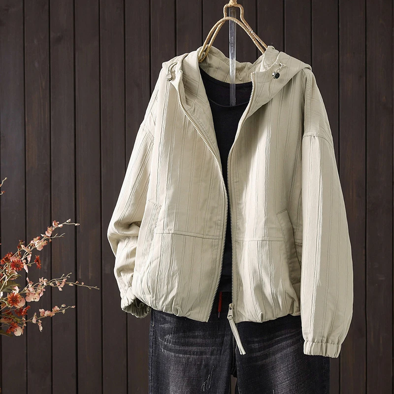 Women Long Sleeve Hooded Coats New Arrival 2025 Autumn Simple Style Solid Color Loose Female Casual Basics Jackets T732
Women Long Sleeve Hooded Coats New Arrival 2025 Autumn Simple Style Solid Color Loose Female Casual Basics Jackets T732