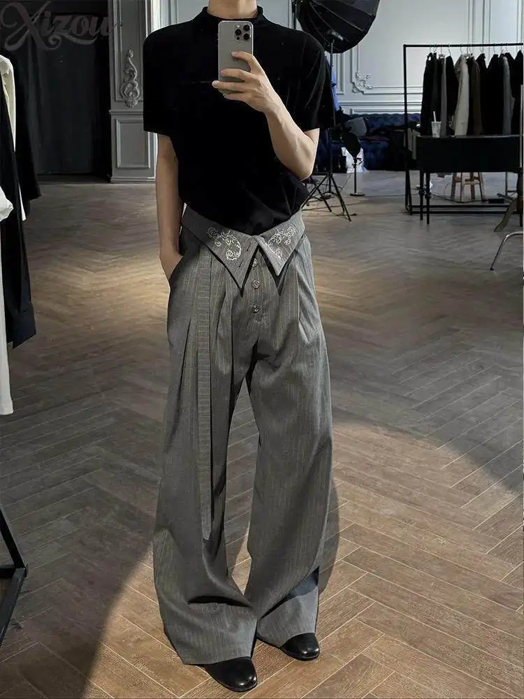 Japanese Style Embroidery Flared Pants Men's Stripes Casual Trousers Straight-leg Wide Leg Pants Spring Autumn 2026 New
Japanese Style Embroidery Flared Pants Men's Stripes Casual Trousers Straight-leg Wide Leg Pants Spring Autumn 2026 New