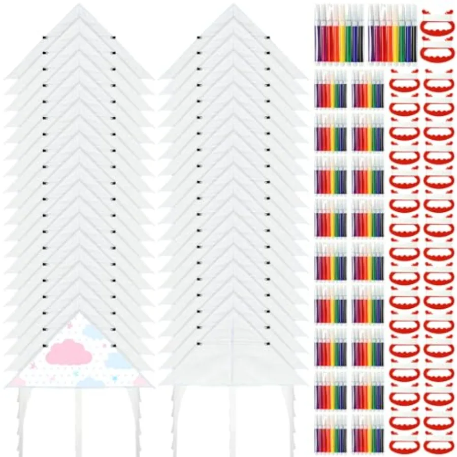 120 Pieces DIY Blank Kite for Boys Girls Kite Making Kit Bulk with 80 Pack Watercolor Pens 20 Inch Summer Beach Decorating Colo
120 Pieces DIY Blank Kite for Boys Girls Kite Making Kit Bulk with 80 Pack Watercolor Pens 20 Inch Summer Beach Decorating Colo