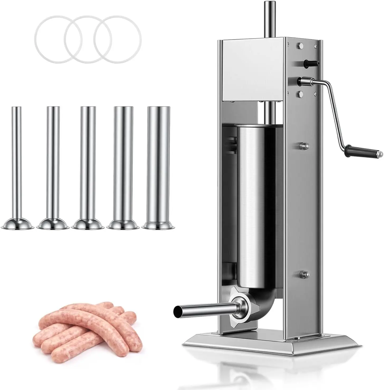 Manual Sausage Stuffer 11LBS/5L, Dual-Speed Stainless Steel Sausage Maker with 5 Tubes – Perfect for Homemade Sausage, Hunting S
Manual Sausage Stuffer 11LBS/5L, Dual-Speed Stainless Steel Sausage Maker with 5 Tubes – Perfect for Homemade Sausage, Hunting S
