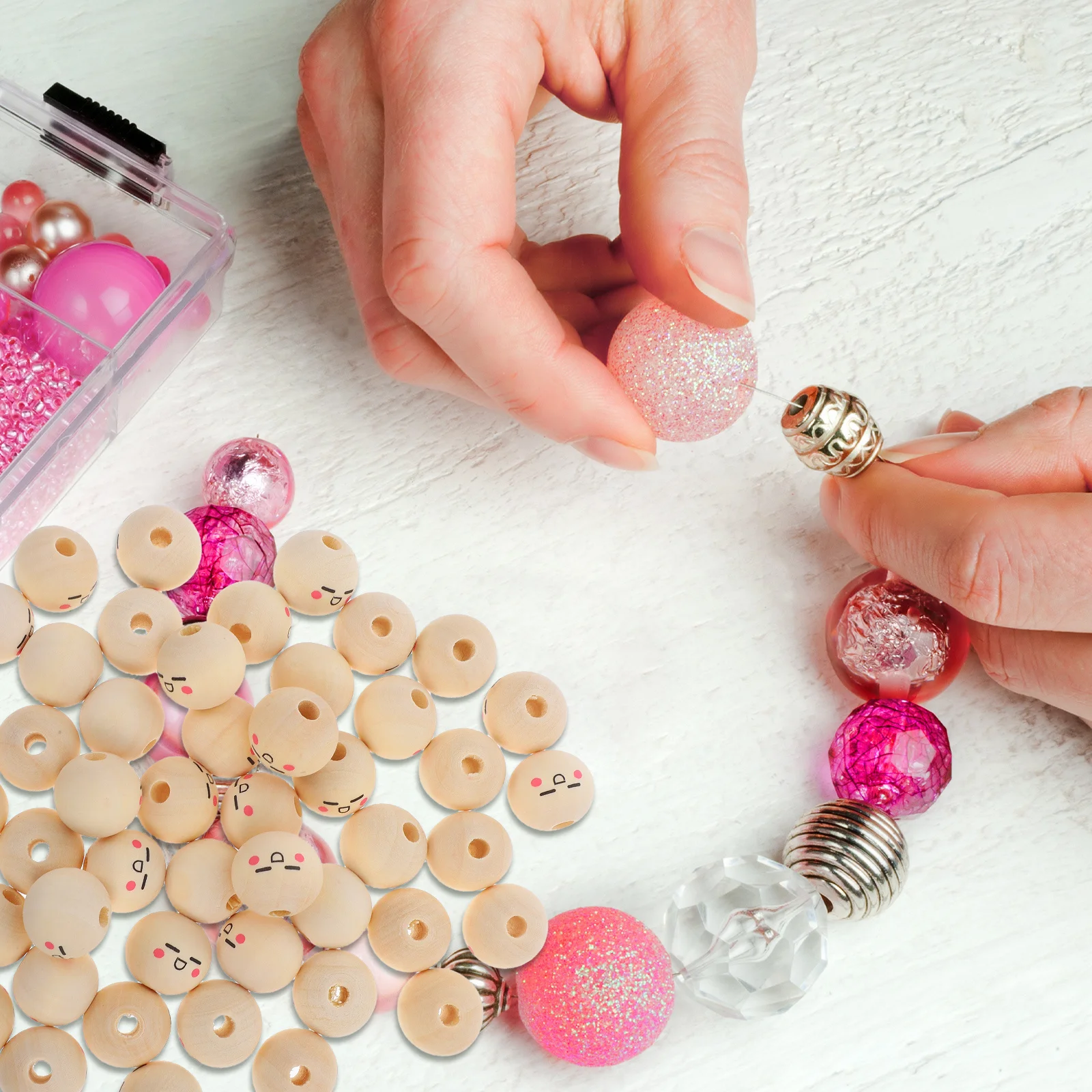 50Pcs Painted Wooden Beads for Crafts Natural Round Beads for DIY Keychains Bracelets Jewelry Making Art Craft Activities
50Pcs Painted Wooden Beads for Crafts Natural Round Beads for DIY Keychains Bracelets Jewelry Making Art Craft Activities