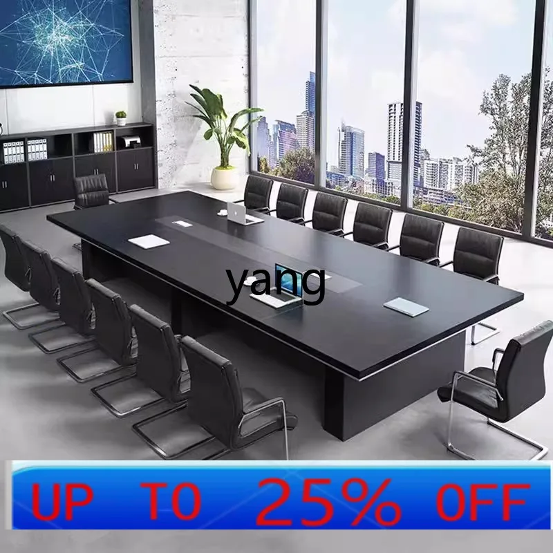 LMMblack large conference table and chair combination simple modern office rectangular strip table
LMMblack large conference table and chair combination simple modern office rectangular strip table