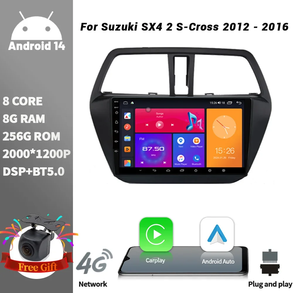 Car Radio Multimedia Player Navigation Wireless CarPlay Screen Stereo Android For Suzuki SX4 2 S-Cross 2012 - 2016 WIFI 2DIN
Car Radio Multimedia Player Navigation Wireless CarPlay Screen Stereo Android For Suzuki SX4 2 S-Cross 2012 - 2016 WIFI 2DIN