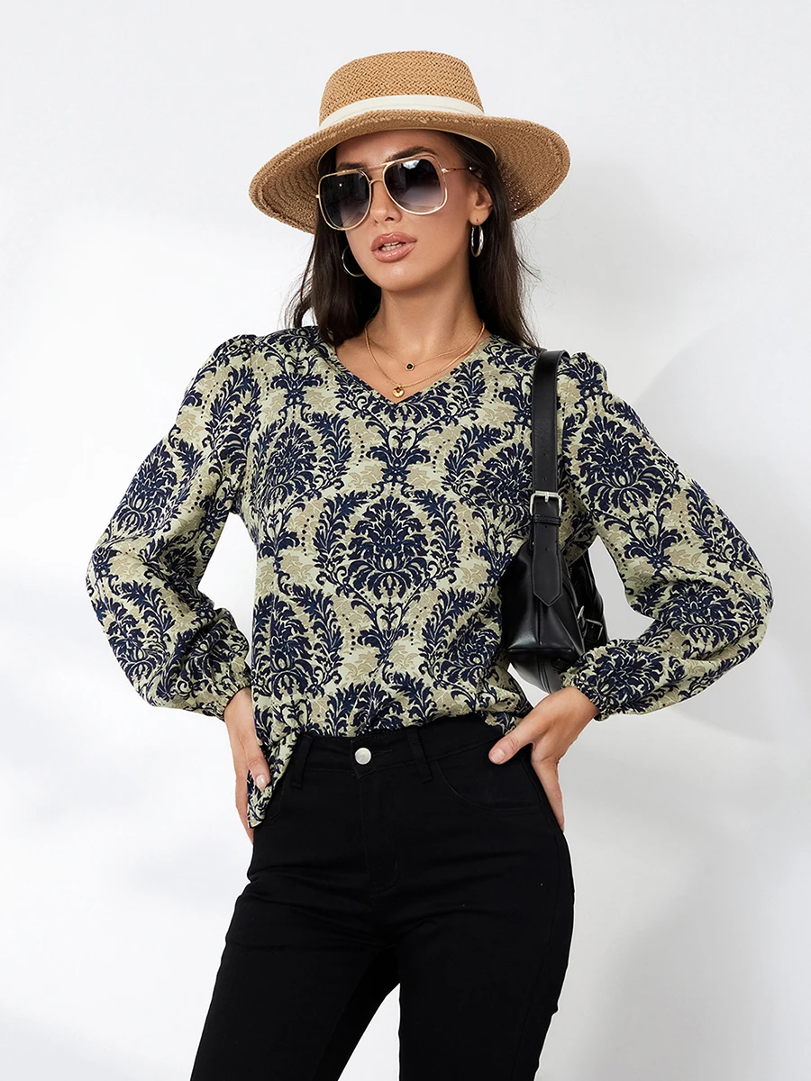 wsevypo Ethnic Style Plant Print Loose Blouses Women Casual Shirts Long Sleeve V Neck Loose Fall Tops Streetwear OL Shirt
wsevypo Ethnic Style Plant Print Loose Blouses Women Casual Shirts Long Sleeve V Neck Loose Fall Tops Streetwear OL Shirt