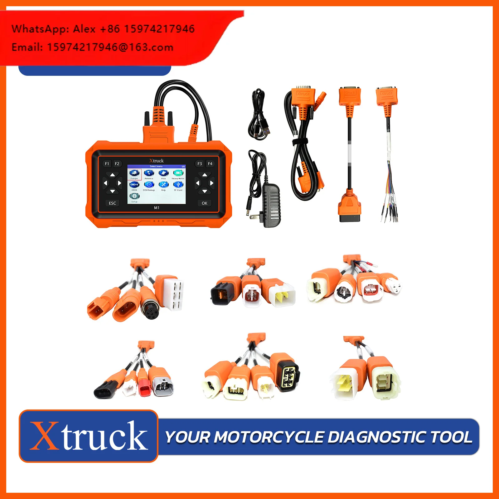 Xtruck Motorcycle Diagnostic Tool OBD2 Scanner ECU Diagnostic M1 Full Set For BMW Yamaha Kawasaki Honda Diagnosis
Xtruck Motorcycle Diagnostic Tool OBD2 Scanner ECU Diagnostic M1 Full Set For BMW Yamaha Kawasaki Honda Diagnosis