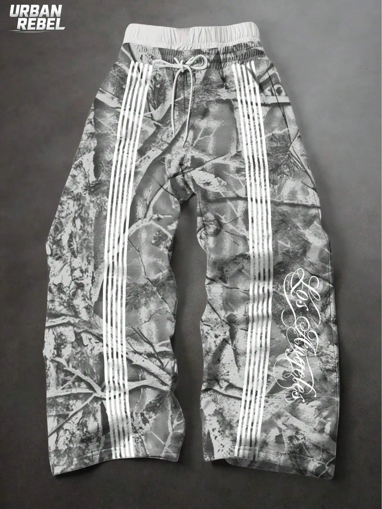 Unisex Streetwear Hip Hop Baggy Wide Leg Camo Print Sweatpants with Side Stripes and Los Angeles Graphic Print Urban Casual Wear
Unisex Streetwear Hip Hop Baggy Wide Leg Camo Print Sweatpants with Side Stripes and Los Angeles Graphic Print Urban Casual Wear