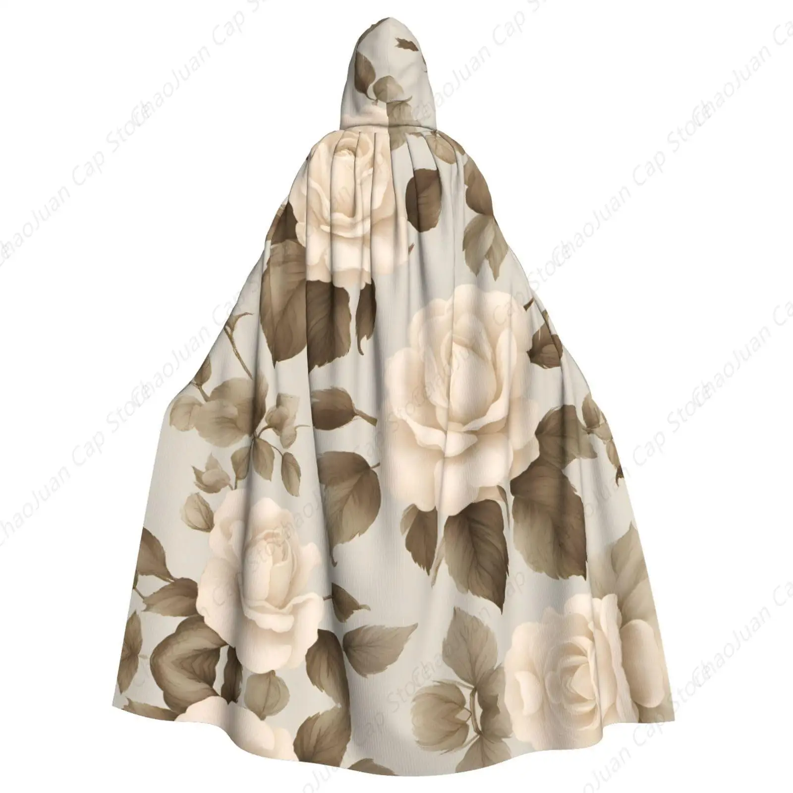 Cream Shabby Rose Flower Picture Halloween Adult Hooded Cape Cloak For Wear During Halloween, Role-Playing
Cream Shabby Rose Flower Picture Halloween Adult Hooded Cape Cloak For Wear During Halloween, Role-Playing