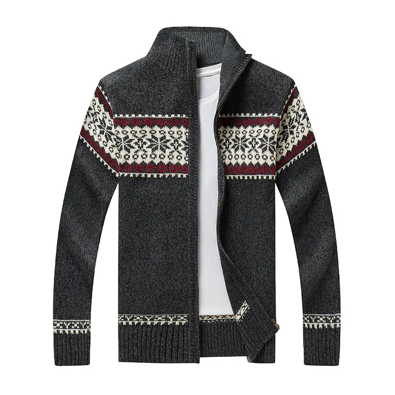 Autumn Winter Sweaters Men's Zipper Jacquard Slim Fit Cardigan Stand Neck Sweatercoat Trendy Casual Knitted Coat
Autumn Winter Sweaters Men's Zipper Jacquard Slim Fit Cardigan Stand Neck Sweatercoat Trendy Casual Knitted Coat