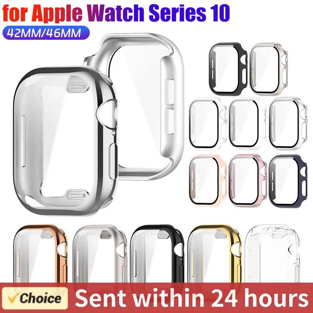 Tempered Glass PC Cover Anti-Fall Watch Screen Protector Dustproof Full Coverage Frame for Apple Watch Series 10 42MM/46MM
Tempered Glass PC Cover Anti-Fall Watch Screen Protector Dustproof Full Coverage Frame for Apple Watch Series 10 42MM/46MM