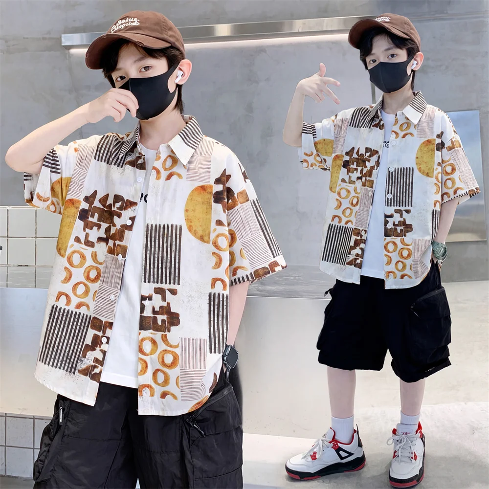 New Fashion Children Summer Holiday Clothing Short Sleeve Shirt For Boys Vacation Outfit Kids Printed Shirt Age 5 To 14 Years
New Fashion Children Summer Holiday Clothing Short Sleeve Shirt For Boys Vacation Outfit Kids Printed Shirt Age 5 To 14 Years