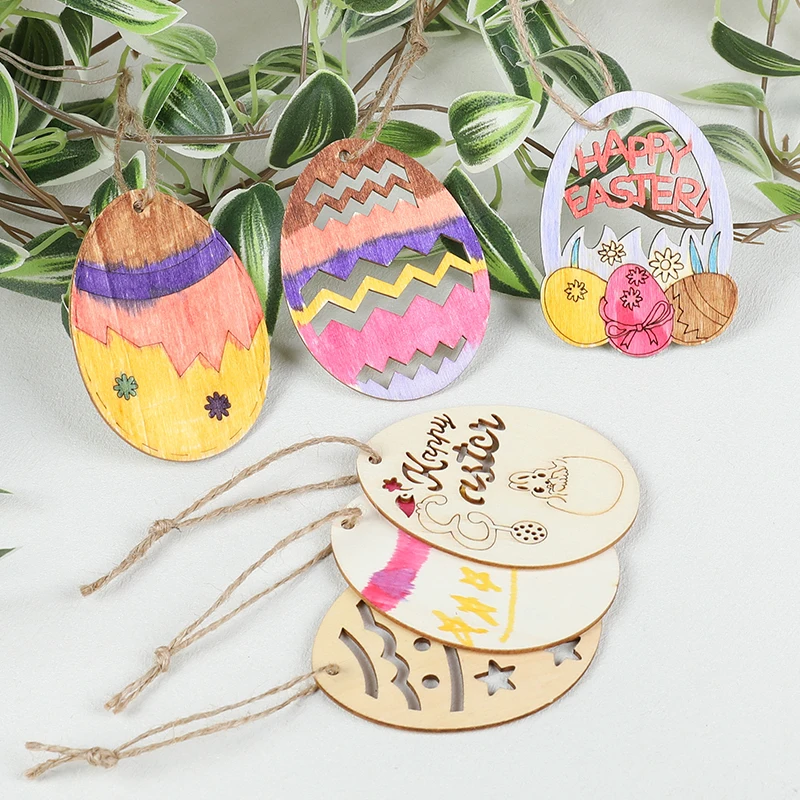 6Pcs Easter Hollowed Out Egg Shaped Wood Painted Slices Easter Pendant Unfinished Wood DIY Craft Easter Party Graffiti Egg Decor
6Pcs Easter Hollowed Out Egg Shaped Wood Painted Slices Easter Pendant Unfinished Wood DIY Craft Easter Party Graffiti Egg Decor